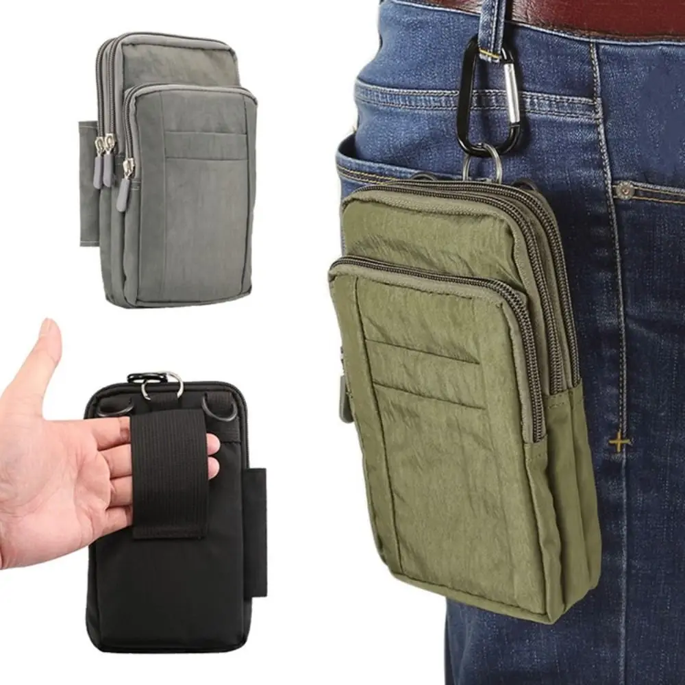 

Waist Belt Outdoor Phone Pouch Carrying Case Crossbody Shoulder Cell Phone Holder Storage Bag Three Layers Smartphone Bag
