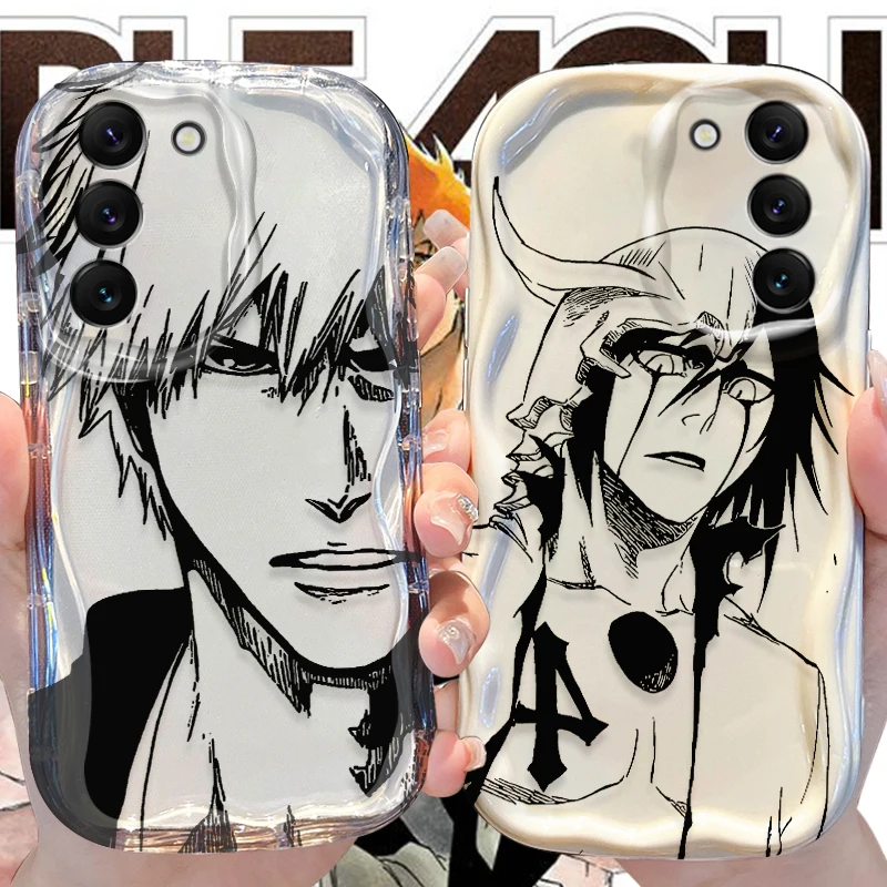 Anime Bleach Wave Case for Samsung Galaxy S24 S23 S22 S21 Ultra Plus S20 FE A73 A72 A71 A55 A54 5G A53 A52 A51 4G A50S A50 Cover