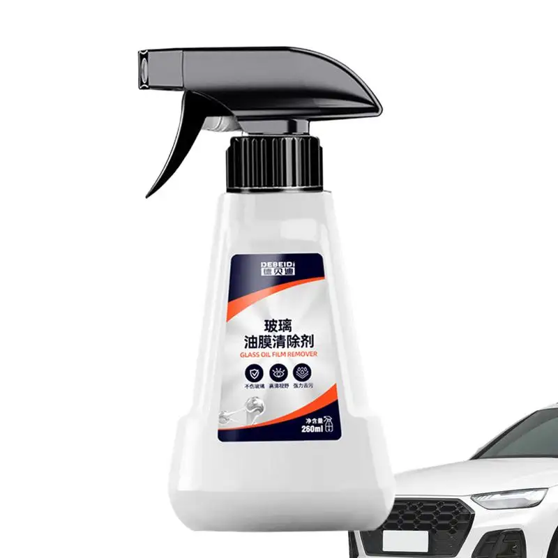 Car Window Spray Multi Purpose Cleaner Safe Spray Bottle Oil Film Cleaner Deep Cleaning 260ml For Home And Auto For A Shine Film