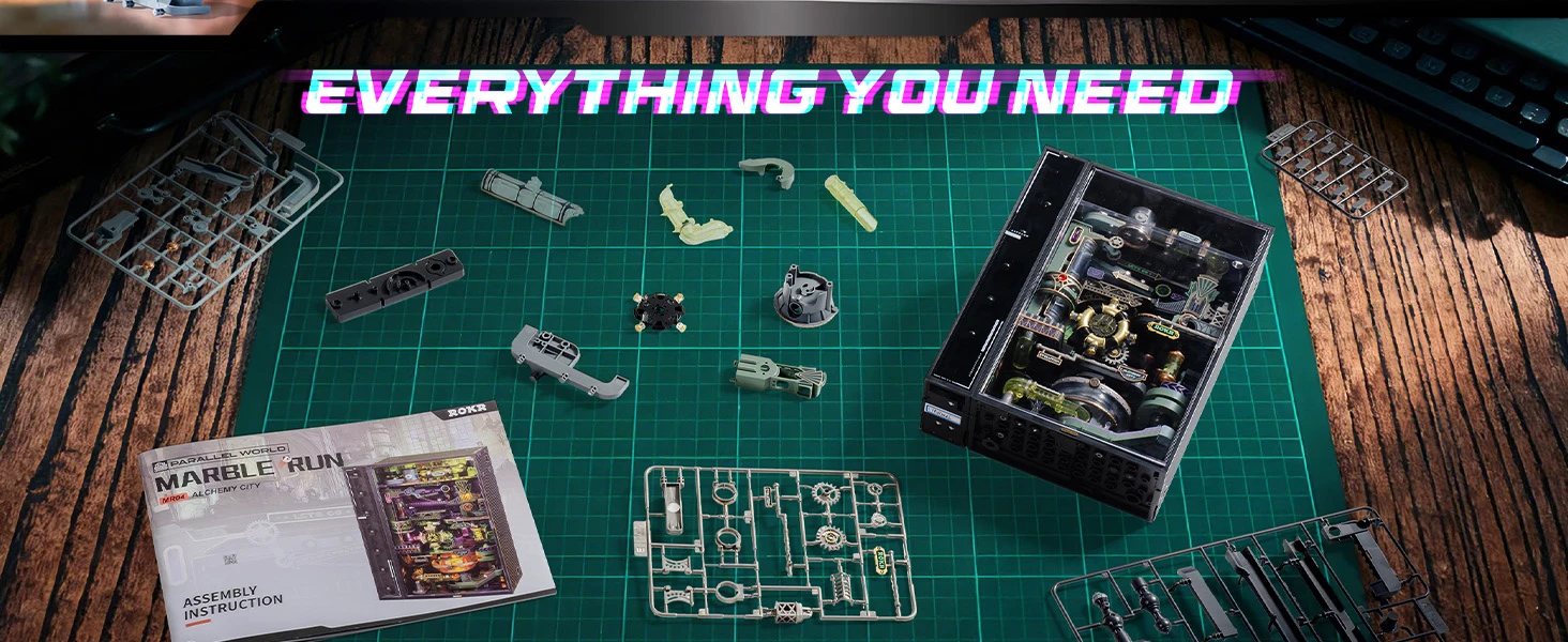 ROBOTIME ROKR Alchemy City Murmelbahn Unendliche Schleife Parallelwelt-Serie STEM-Spielzeug Ultimatives Geburtstags- und Feiertagsgeschenk für Männer – Detail 7