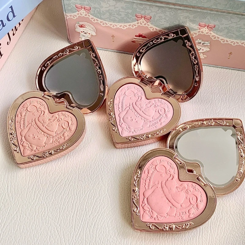 Flower Knows Never's Shop Collection Velvet Blush Cute Makeup Blushes Cruelty-Free Powder Blush Shape Face for a Matte Finish