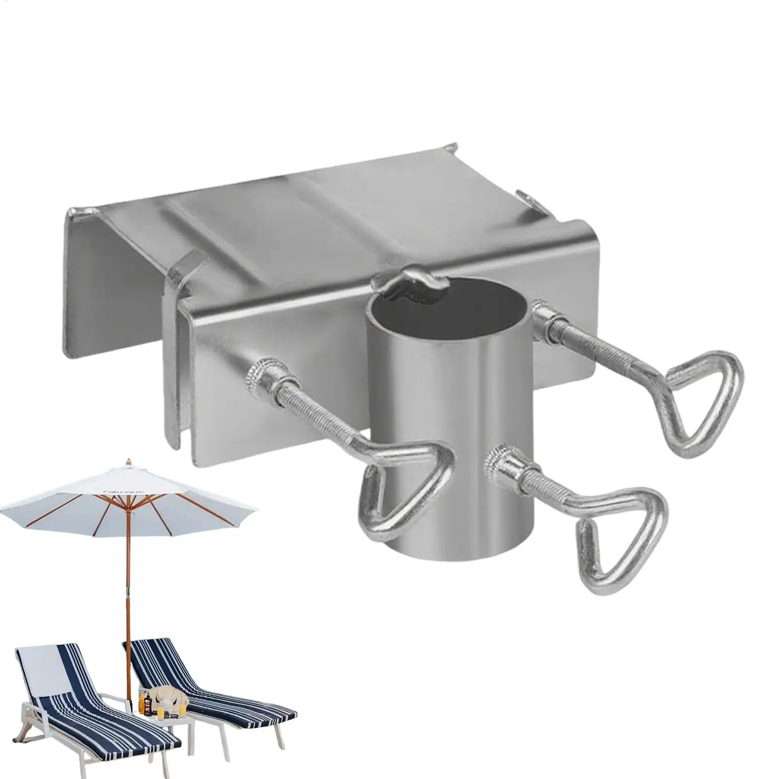 Supporto per Ombrellone da Ringhiera, Portatile e Regolabile, per Terrazza, Spiaggia, Patio e Balcone
