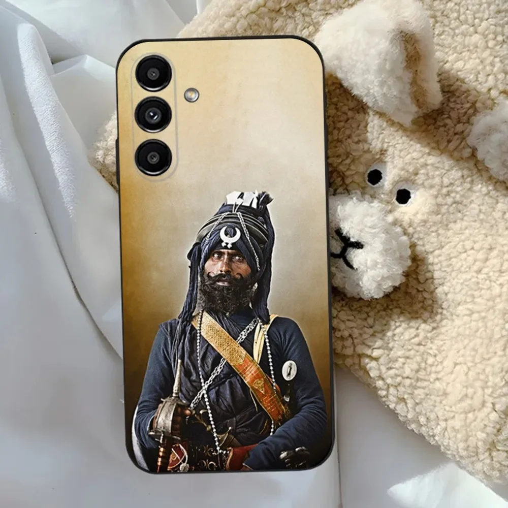 Nihang Singh Sikh pioneer Phone Case For Samsung S24,23,22,30,21,10,9,Ultra,Plus,Lite,FE,5G Black Soft Case