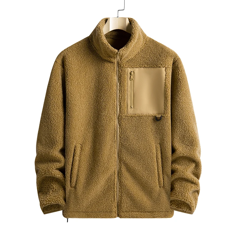Automne hiver Sports en plein air col montant décontracté ample Couple manteau hommes épais polyvalent chaud respirant polaire veste