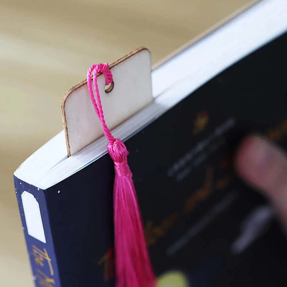 

DIY Bookmark Set Wooden Bookmarks Craft Kits Tassels Decorative Marks Polyester Material Blank Graffiti Student Supply Delicate