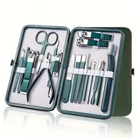 Professional 12-18-Piece Nail Care Kit Stainless Steel Manicure & Pedicure Set with Travel Case for On-the-Go Grooming