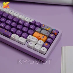 KYOMOT 150 Keys Starry Purple Astronaut Theme PBT Keycaps MOA Profile Dye Sub Keycaps for DIY MX Switch Mechanical Keyboard Caps