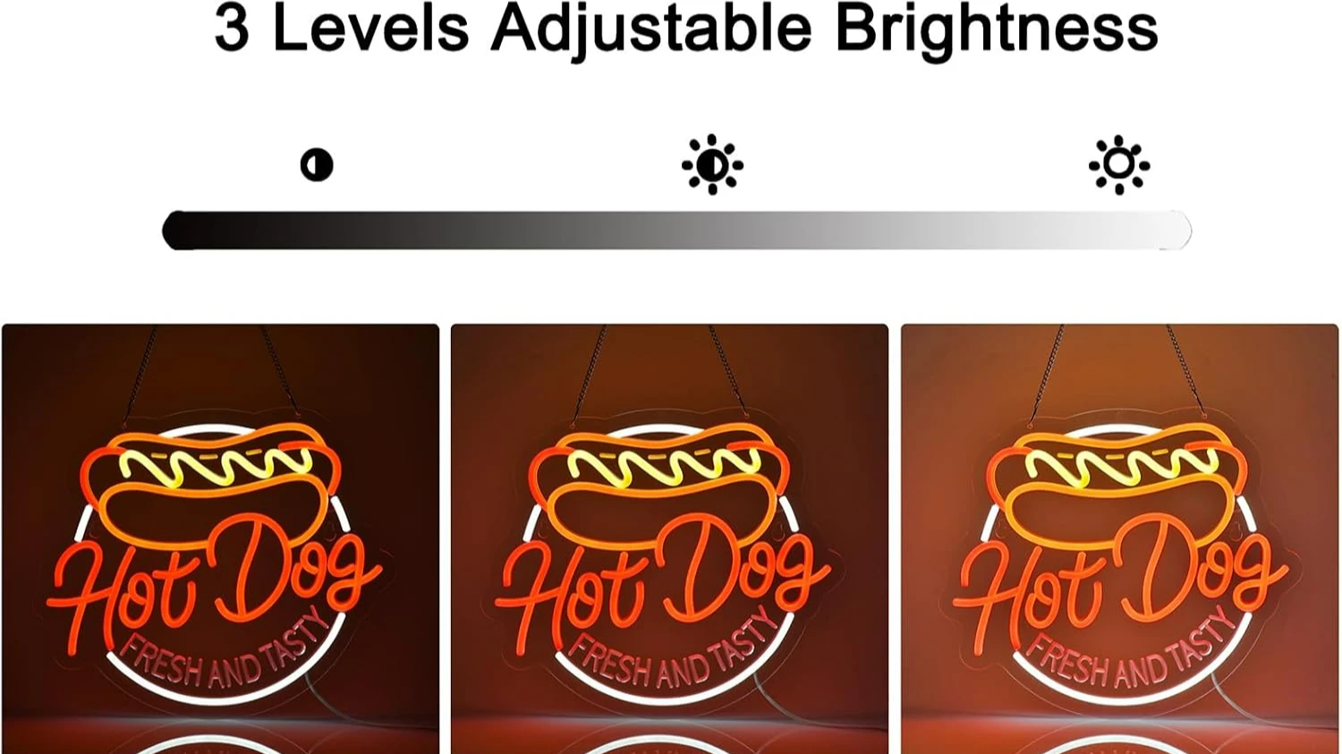 Hot Dog Neon Sign for Wall Decor LED Light up Sign Business Signage for Home Kitchen Restaurant Bar Cafe Fast Food Shop Gift