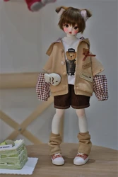 BJD doll clothes for 1/4 size cute brown coat BJD doll clothes 1/4 set doll accessories (3 points)