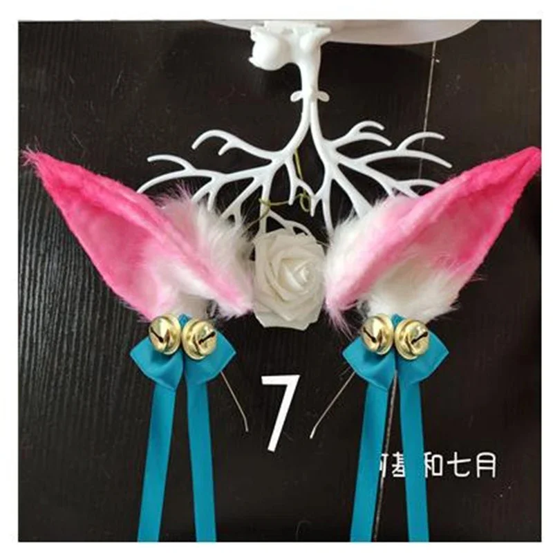 Az15LOL The Nine-Tailed Fox Spirit Blossom كيمونو كوسبلاي إكسسوارات Ahri Ear KC عقال أغطية الرأس