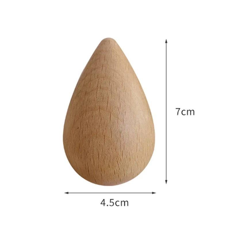 Cute Water Drop Log Color Beech Wood Hook Multi-Purpose Key Holder Decoration Wall Coat Rack Door Clothes Storage Home Organizer