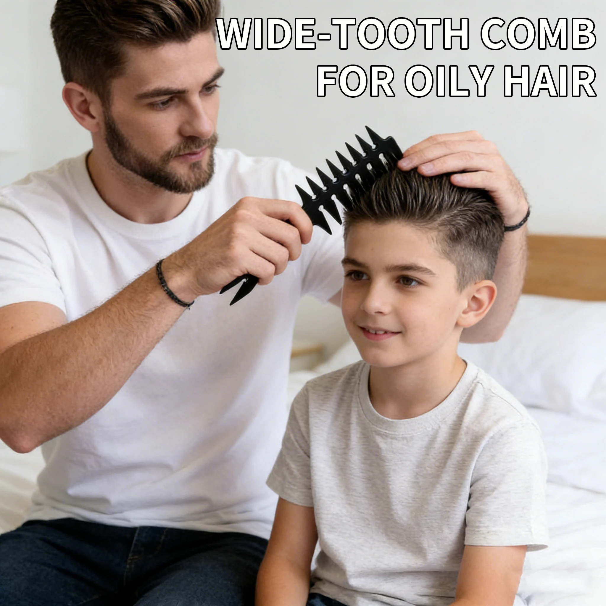 Doppelseitiger Stylingkamm für fettiges Haar, Vintage-Breitzinkenkamm für Männer, Kamm für fettiges Haarstyling, Großhandel für breitzinkige Haarkämme