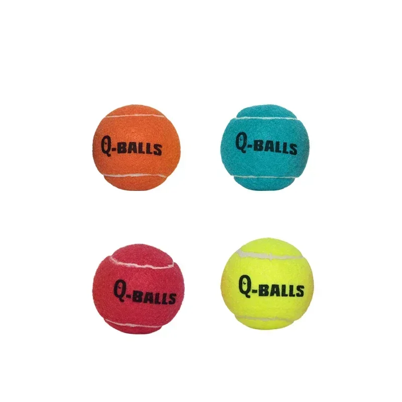 Hundespielzeug-Set Q-MONSTER Dickwandige Naturkautschuk-Quietschbälle für Hunde, Tennis, interaktive Hüpfbälle für das Training, 4er-Pack – Detail 4