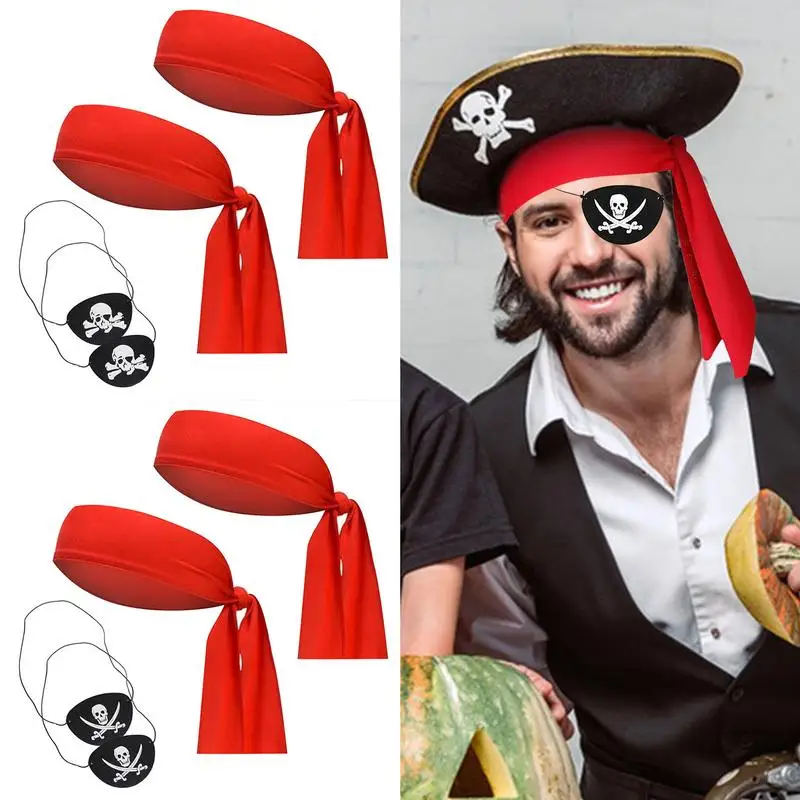 Cappelli da pirata cappelli da capitano pirata con bende per gli occhi cappellini da festa Cosplay in maschera bomboniera da pirata di Halloween per il ruolo di Halloween