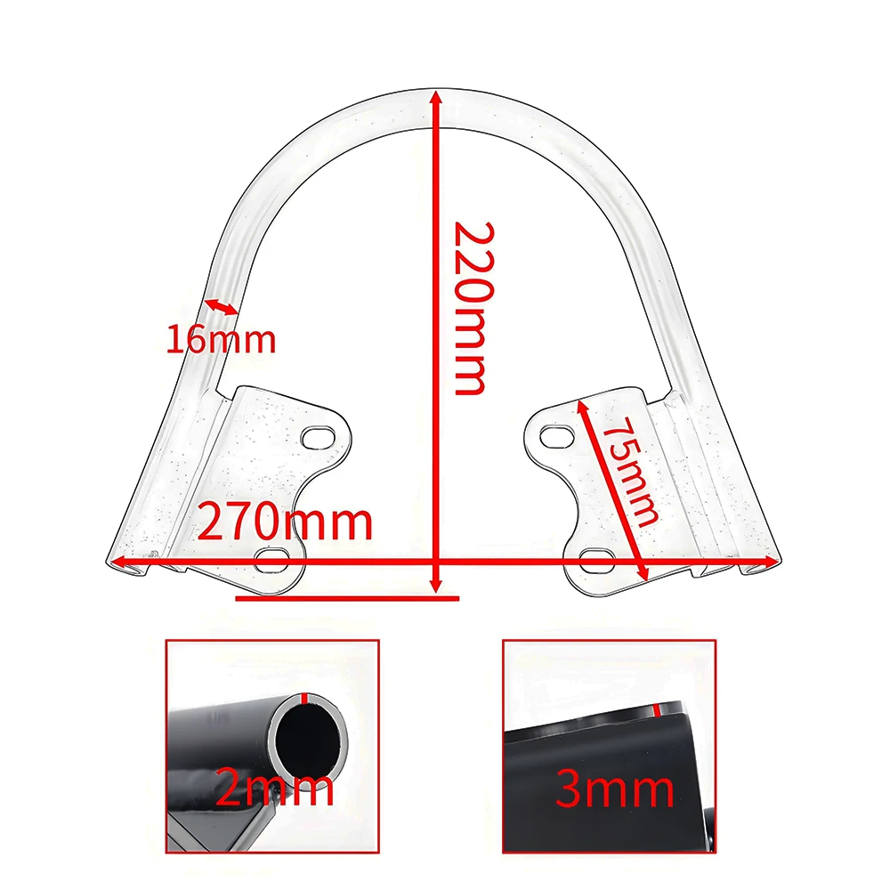 Motorcycle Rear Seat Passenger Grab Handle Black Chrome Suitable for Triumph Street Twin 900 2016-2022, Speed Twin 900 2023-2025