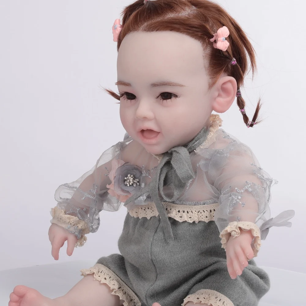 ハーピンカーシリコンリボーンドールキッドリアルな女の子3色の目の