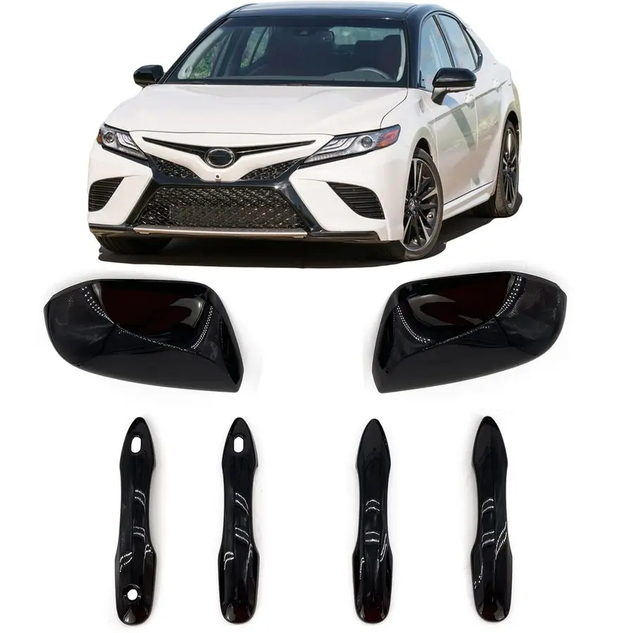 

Накладки на дверные зеркала, накладки на ручки для 2018 2019 2020 2021 2022 2023, аксессуары Toyota Camry, глянцевый черный