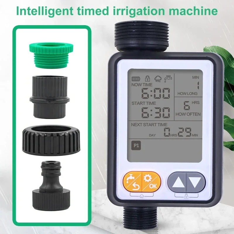 

Garden Irrigation Controller Rainwater Sensing Outdoor Automatic Watering Device LED Large Screen Watering Timer Adjustable