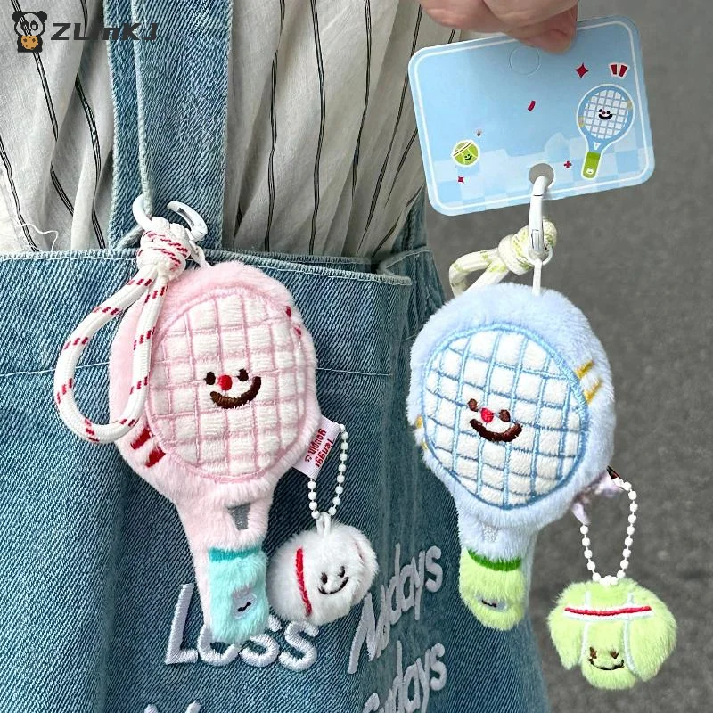 

▶1PCS Plush Tennis Racket Doll Bag Pendant Keychain Ornaments Toys Couple's Best Friend Hanging Decoration Gifts