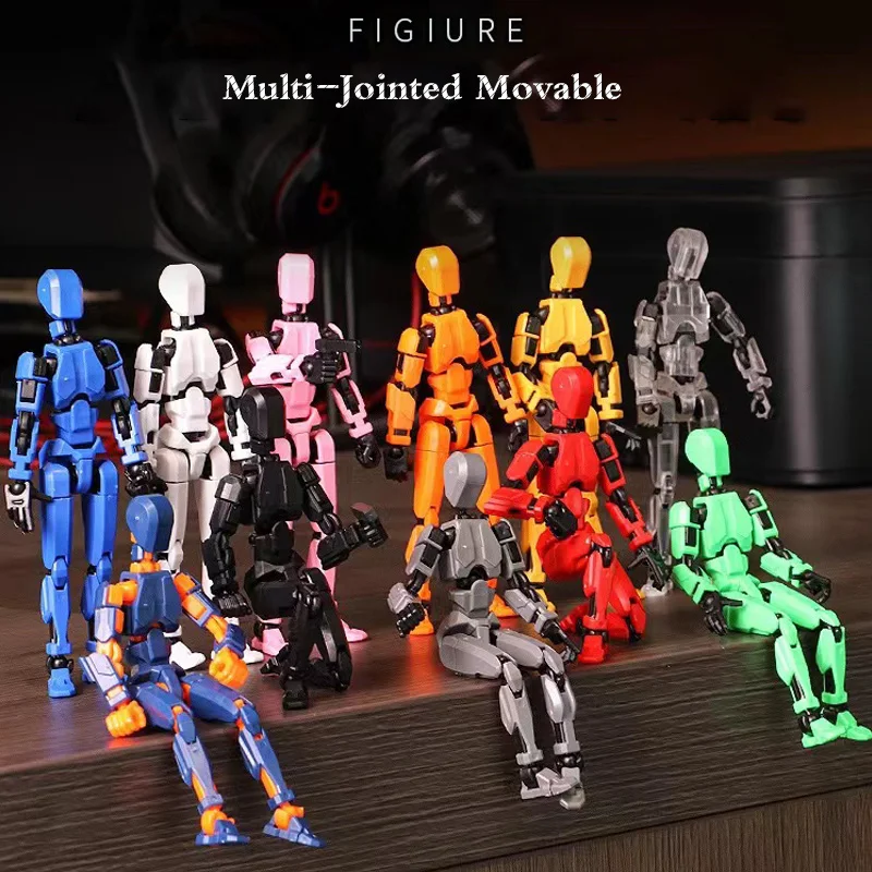 Multi-Jointed Beweegbare Shapeshift Robot 3D Gedrukt Mannequin Lucky 5 Karakter Figuren Speelgoed Ouder-kinderen Spel Voor Kinderen geschenken