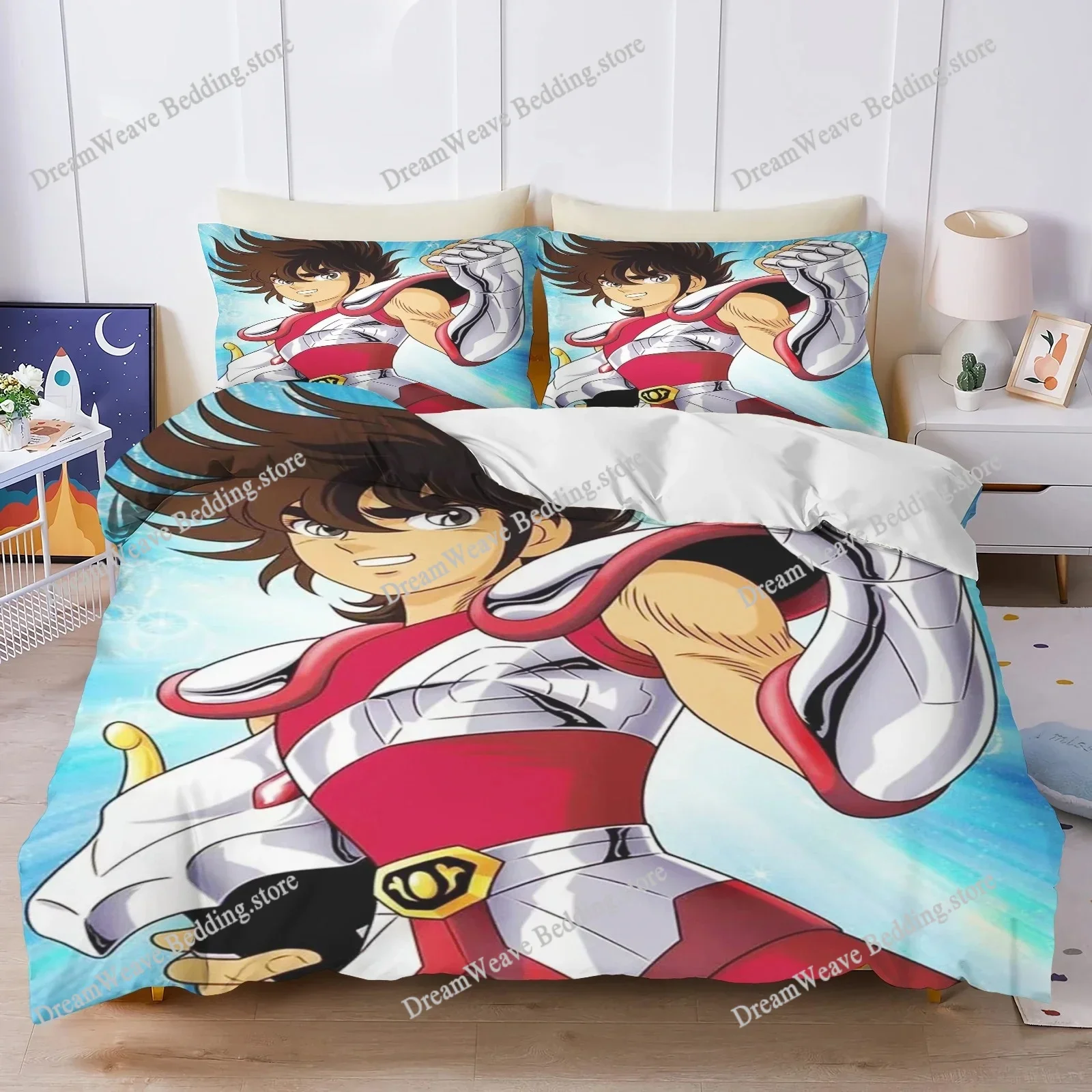 

3D Printed Anime S-Saint Seiya Bedding Set Duvet Cover Bedroom Comforter Single Twin King _Size Quilt Cover Home Textiles741