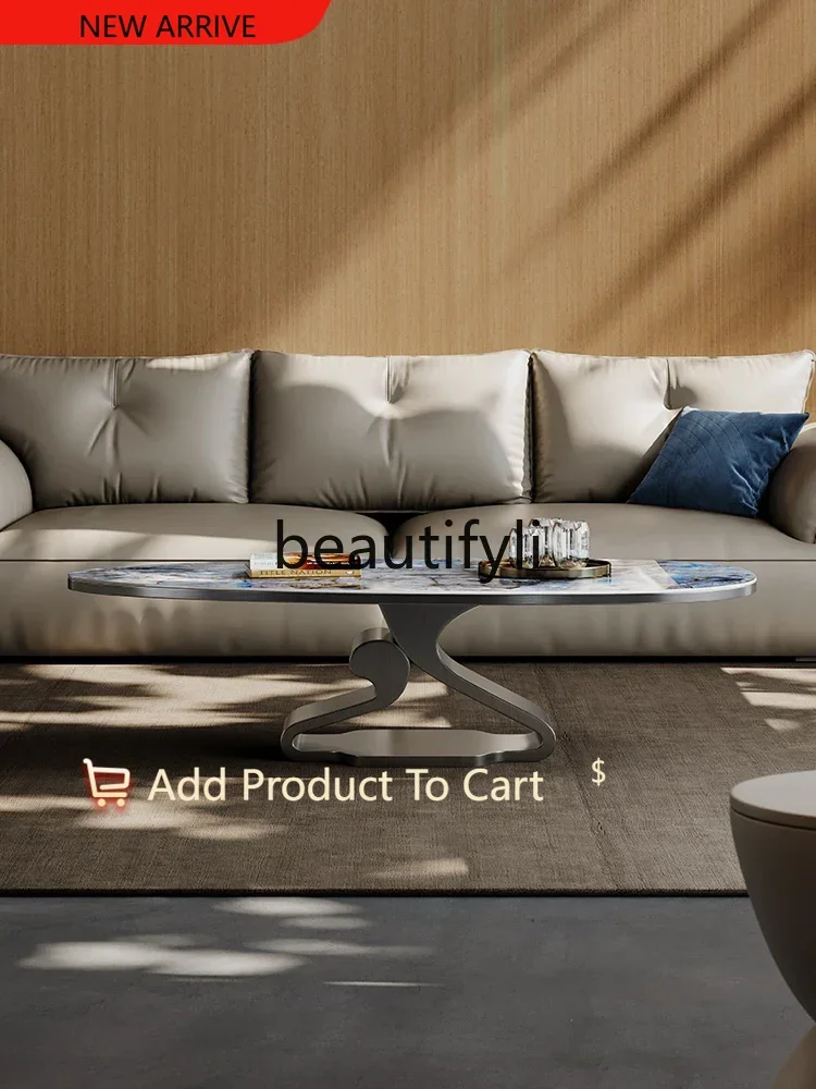 

Rock slab coffee table simple modern light luxury high-end microcrystalline stone G1218