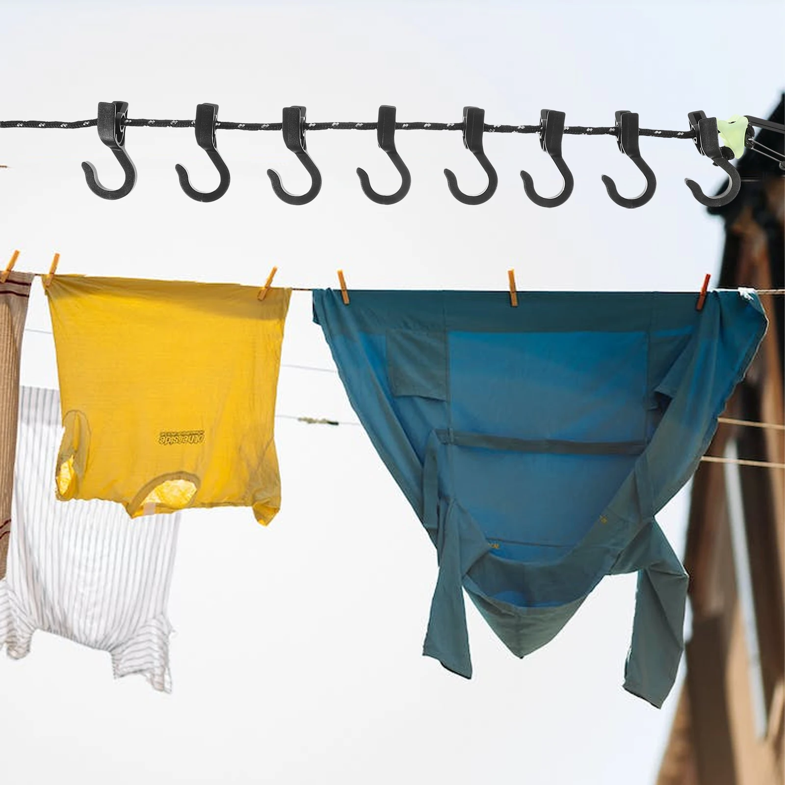 

Windproof Clothesline For Outdoor Camping Anti-Slip Adjustable Hanging Rope Portable Nylon Drying Line Travel Clotheslines