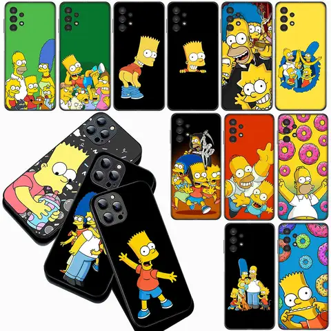 Funda Protectora Suave con Dibujos Animados de los Simpson para Apple iPhone 17 Pro, XS Max, Air 6, 7, 8 Plus, 5, +SE 2022, SE2, 17E