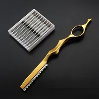 Safe Thinning Razor Salon Hairdressing Scissors Razor Shear Hair Cutter Rotary Barber Hair Cutting Knife Thinner Razors 10 Blade