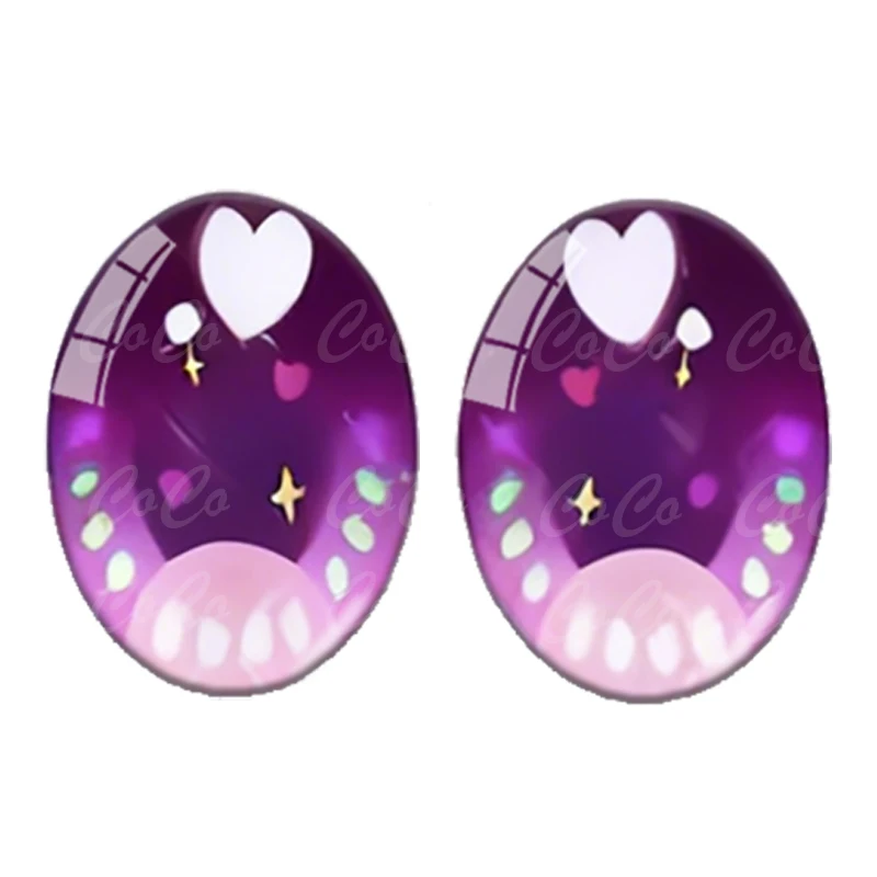 6pairs Cartoon Doll glass Eye moved pupils Colorful 10x14mm/13x18mm Oval photo glass cabochon demo flat back Making findings