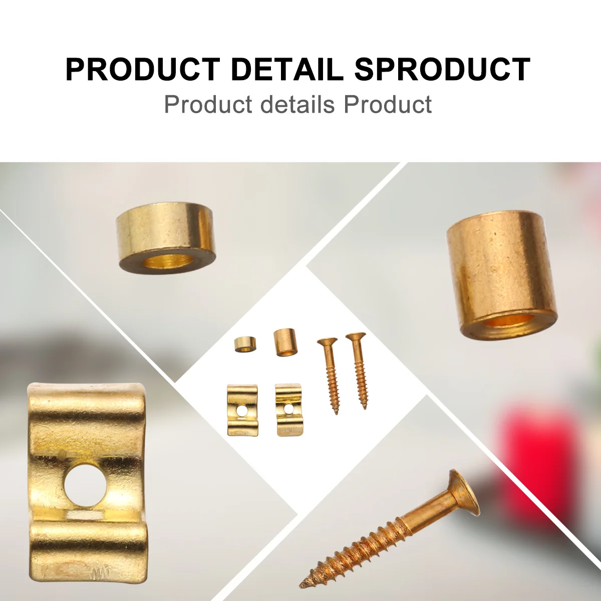 3 set Electric Guitar String Tree Retainer Golden Metal Press Button For Bass String Guide Accessories, Includes Screws,