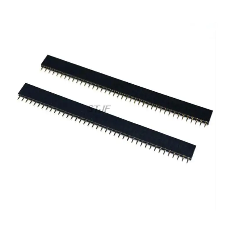 10pcs 40 Pin Single Row Female Male Pin Header Connector GOLD 40 Pin Single Row round hole Right Angle Connector Strip
