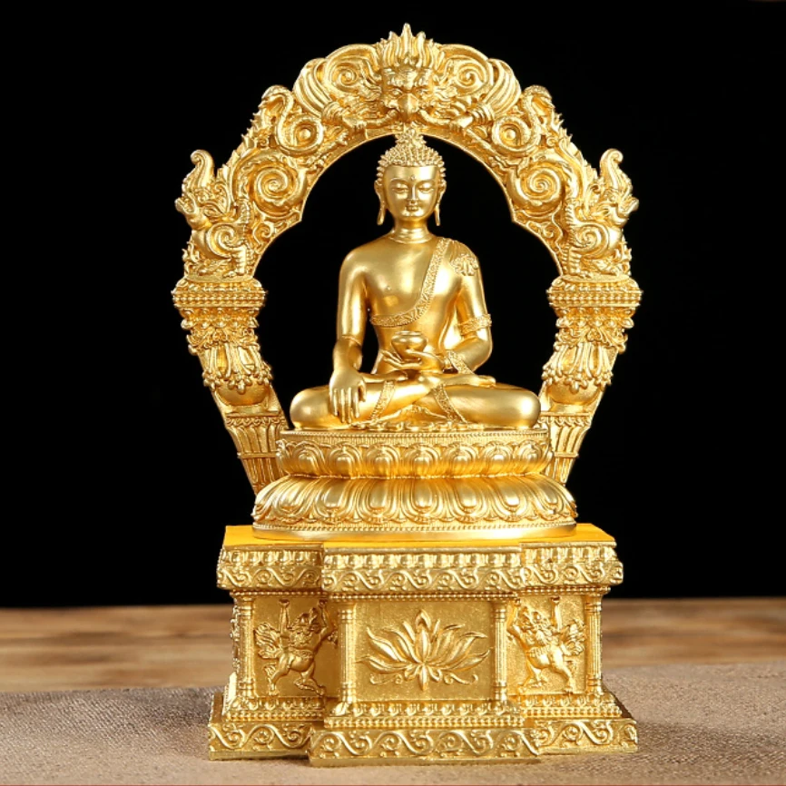 wholesale buddha Sakyamuni Omnipotent Tathagata statue temple altar Worship Copper Mandala safe good luck