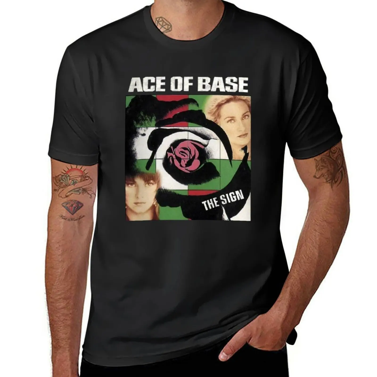 blackwhitereddesign pop rock heavy metal country band ace of base T-Shirt customs design your own blacks mens cotton t shirts