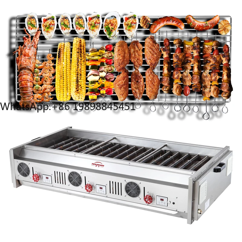 Parrilla de gas comercial para cocina interior/exterior para yakitori y brochetas para restaurantes Parrillas de barbacoa comerciales