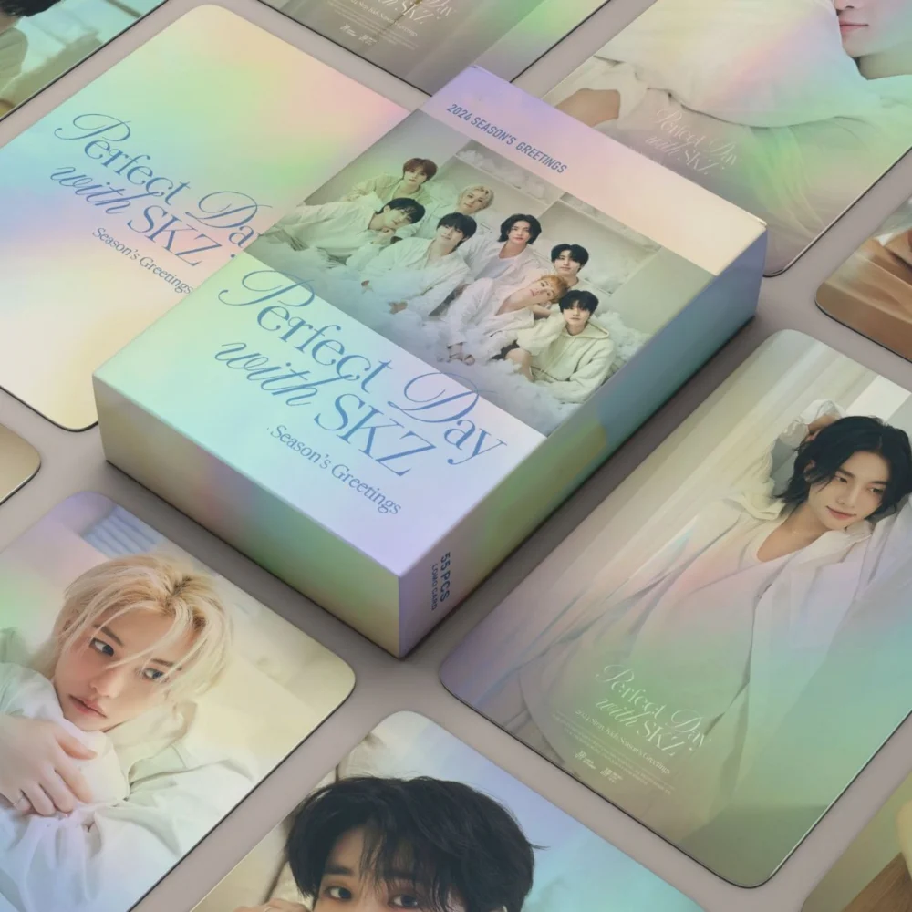 XIURAN 55 Pcs SK Perfect Day Holographic Laser Card Kpop Photocards  Postcards  Series