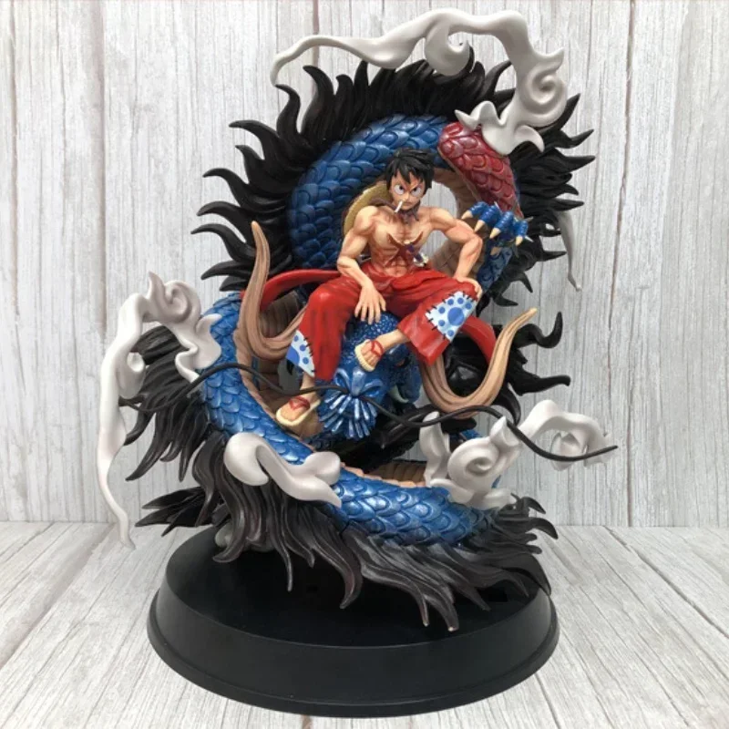 35-50cm One Piece Pirate King Handmade Gk Sauron 3000 World Model Anime Peripheral Decoration Gift Pop Three Knife Flow D