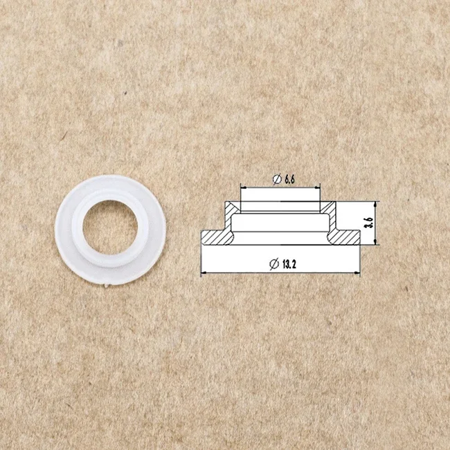 50pcs Fuel Injector Plastic Part Spacer Seal Pintle Cap fit Nissan Subaru Fuel Injector Repair Kit 13.2*6.6*3.6mm PS-31016