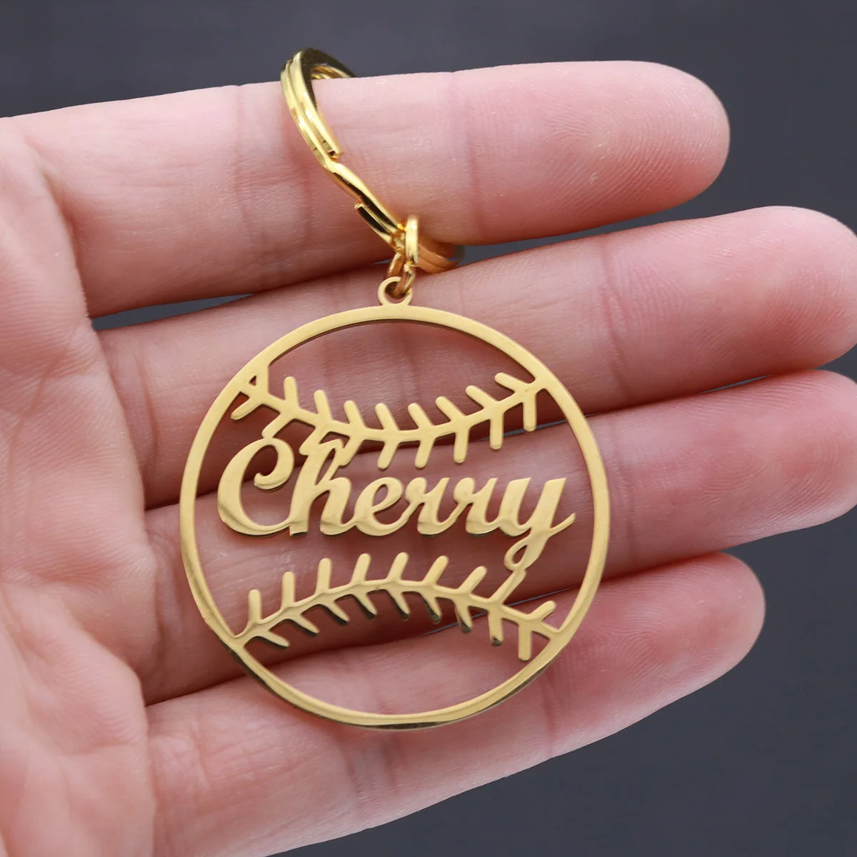 Custom Name Ball Keychain Personalized Stainless Steel Pendant Keychains For Women Men Keyring Customized Jewelry Gifts