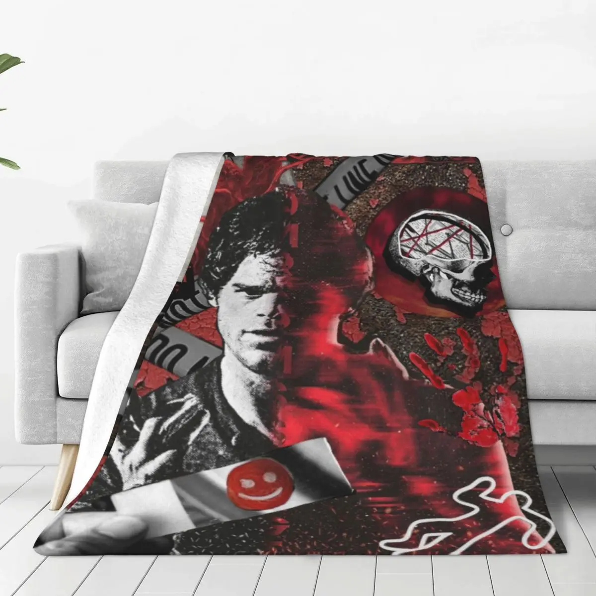 Custom Dexter Morgan Blanket Warm Fleece Soft Flannel Movie Throw Blankets for Bedding Sofa Office Spring Autumn