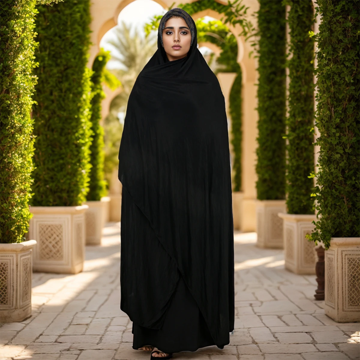 Gaun lengan panjang wanita Muslim gaun Dubai Turki Ramadan gaun hitam untuk wanita mode baru Abaya gaun sederhana