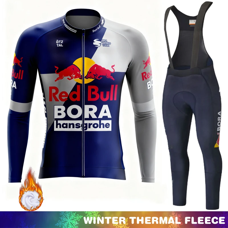 ريد بول ملابس رياضية مجموعة الدراجات الحرارية جيرسي ملابس للرجال الشتاء الصوف مريلة الطريق دراجة Termal 2026 الزي رجل موحدة البدلة
