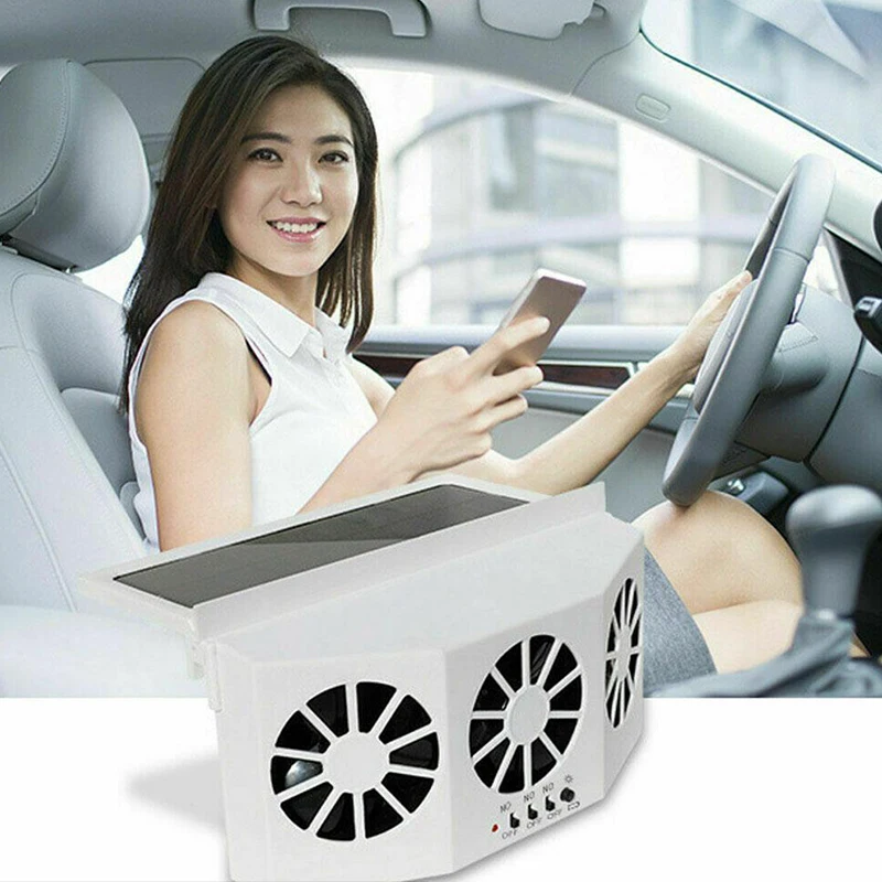 Car Cooling System Solar Panel Car Window Cooler Fan Auto Air Vent Ventilation Fan Solar Radiator 3 Fans For Camper