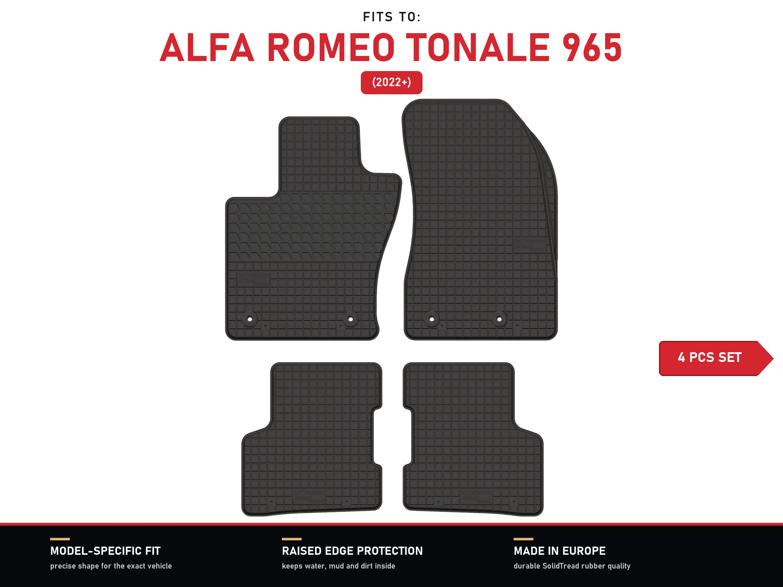 Rubberen matten voor: Alfa Romeo Tonale 965 2022- 4 stuks