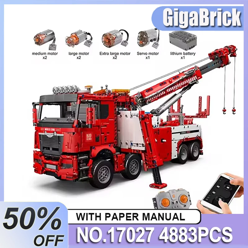 

Новый MOLD KING 17027, подробный технический грузовик, игрушки «сделай сам», радиоуправляемая модель пожарно-спасательной машины, строительные блоки, кирпичи, детские рождественские подарки