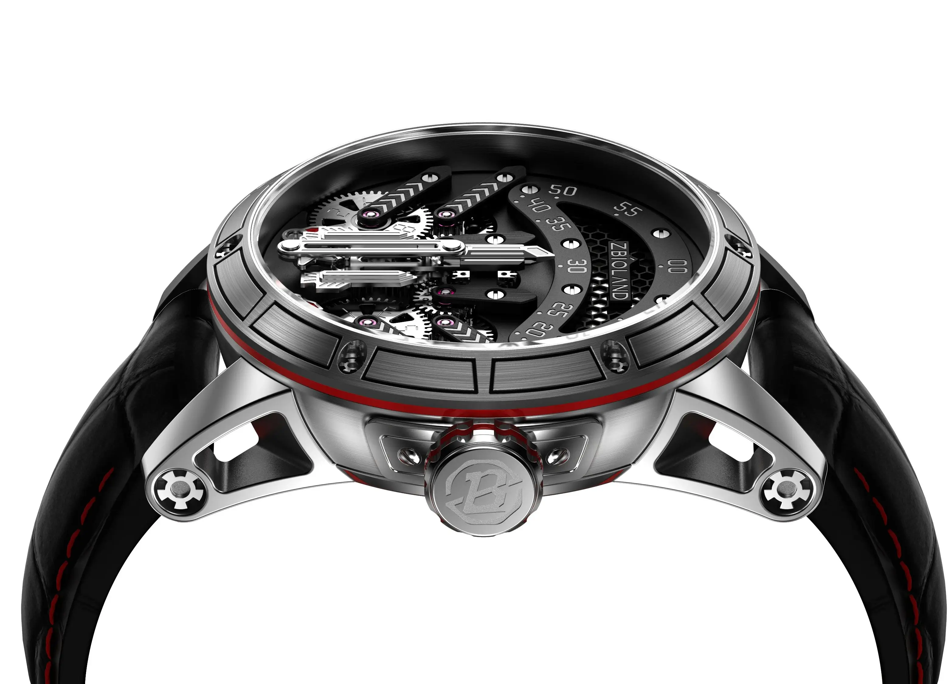 ZBIOLAND Automatic Mechanical Watches for Men Unique Rocket Dial Creative Time Display Fashion Charm Men's Watch 1001