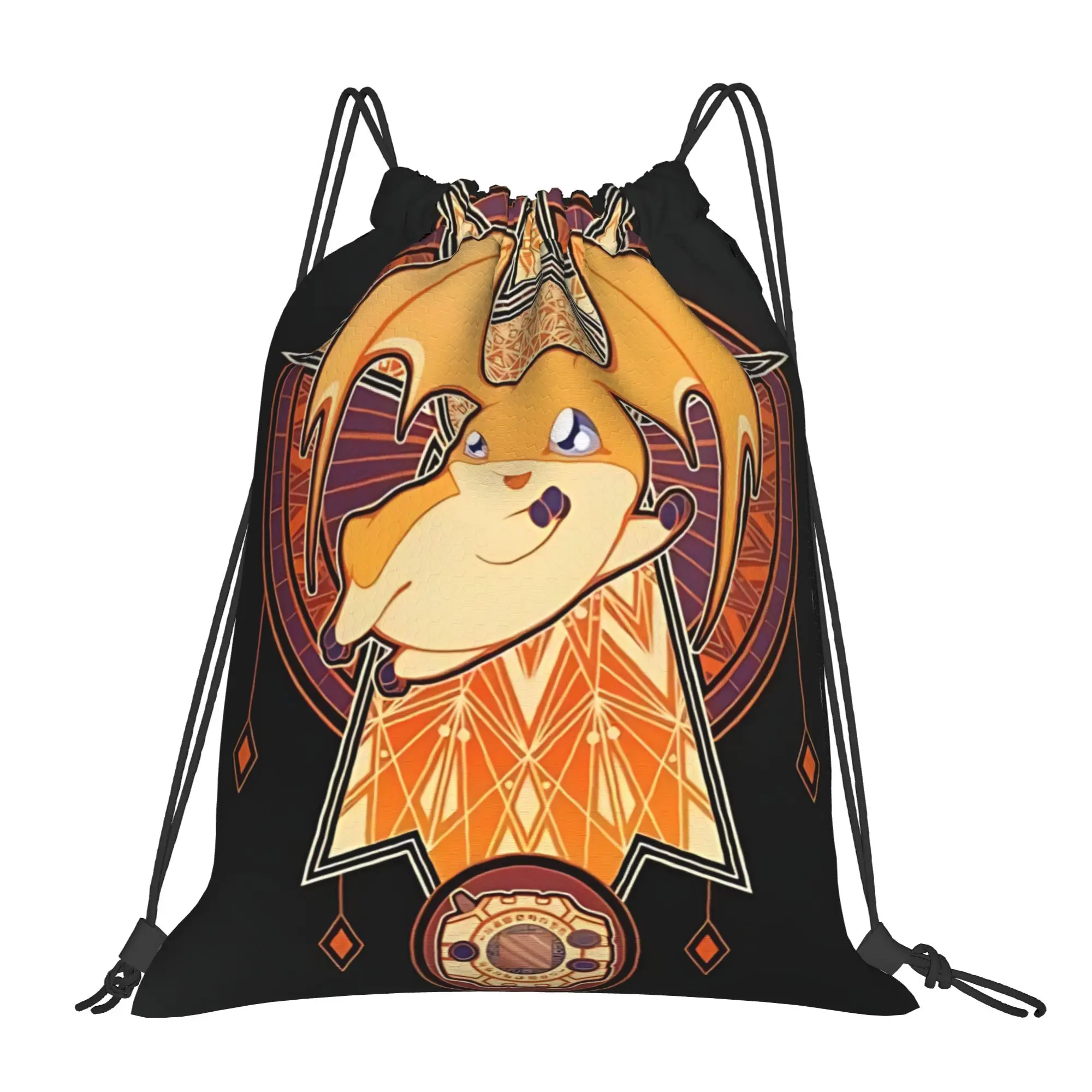 gym Pouch Digital Monster  Drawstring Bags Travel Unisex Storage Organize Bundle Pocket Rope Bag