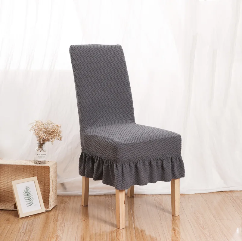 Skirt Dining Chair Cover Jacquard Elastic Soft Seat Cover Anti Stool Slipcover Suitable for Kit Pet Room Living Home Decor