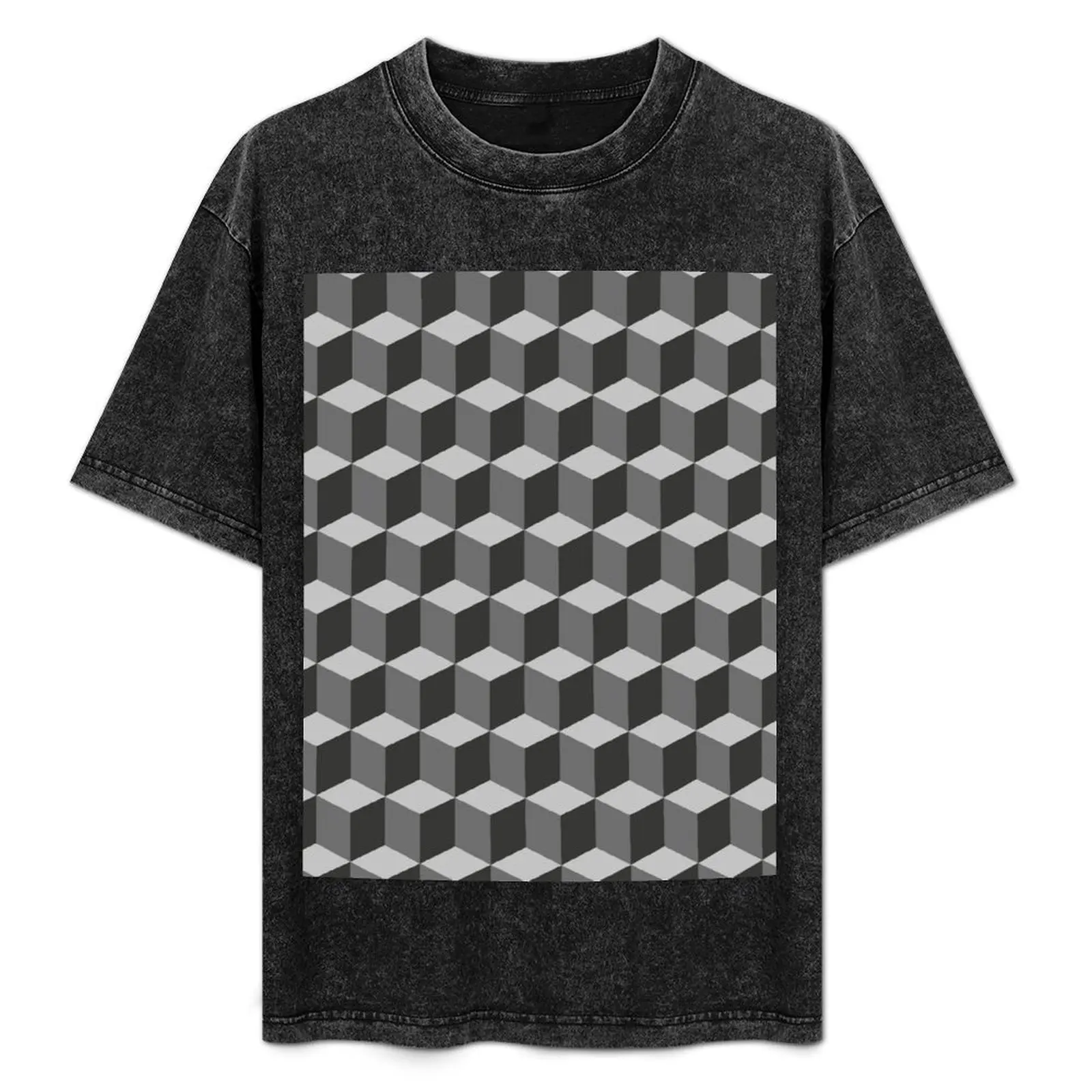 

MC Escher cubes T-Shirt Aesthetic clothing funny meme t-shirts Men's clothing
