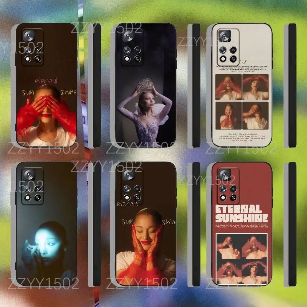 حافظة هاتف A-Ariana G-GrandeS Eternal Sunshine لهاتف سامسونج S25، S24، Ultra، S20، S30، Plus، S22، S23، Ultra، Plus، 5G سيليكون أسود ناعم